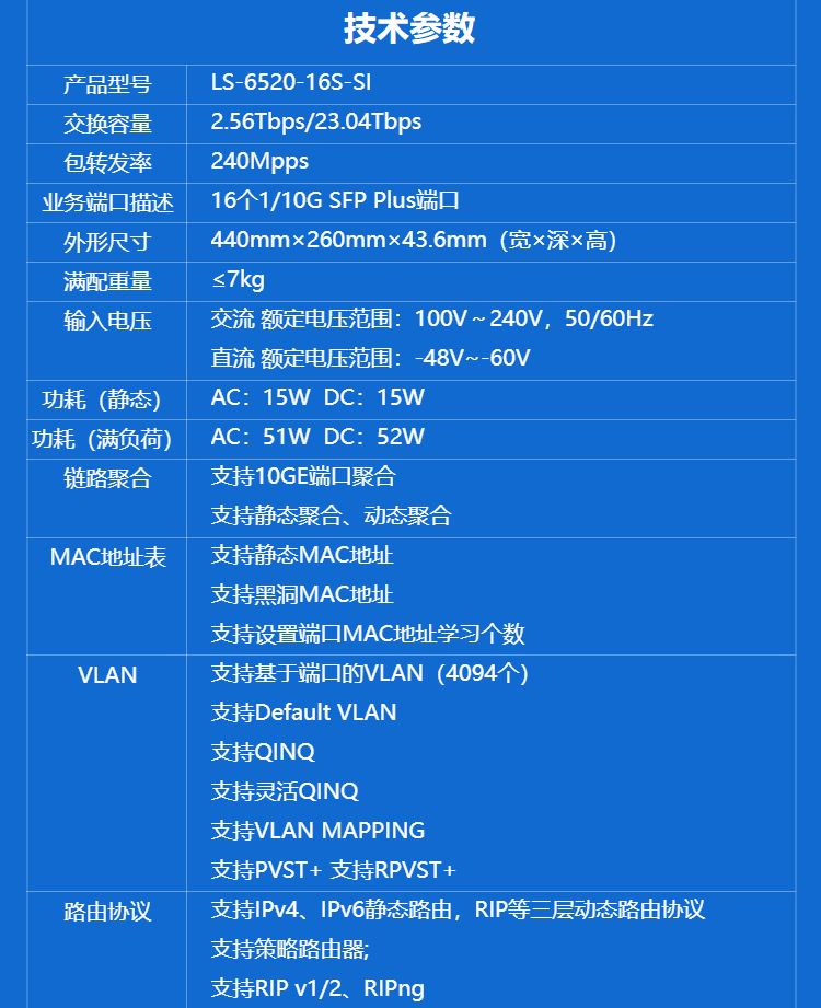 華三 LS-6520-16S-SI 16口萬(wàn)兆三層網(wǎng)管交換機(jī)