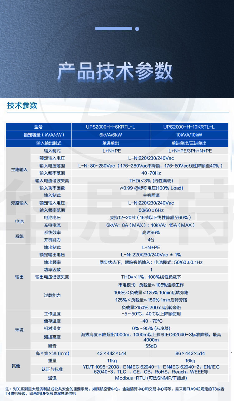 華為UPS不間斷電源 UPS2000-H-10KRTL-L