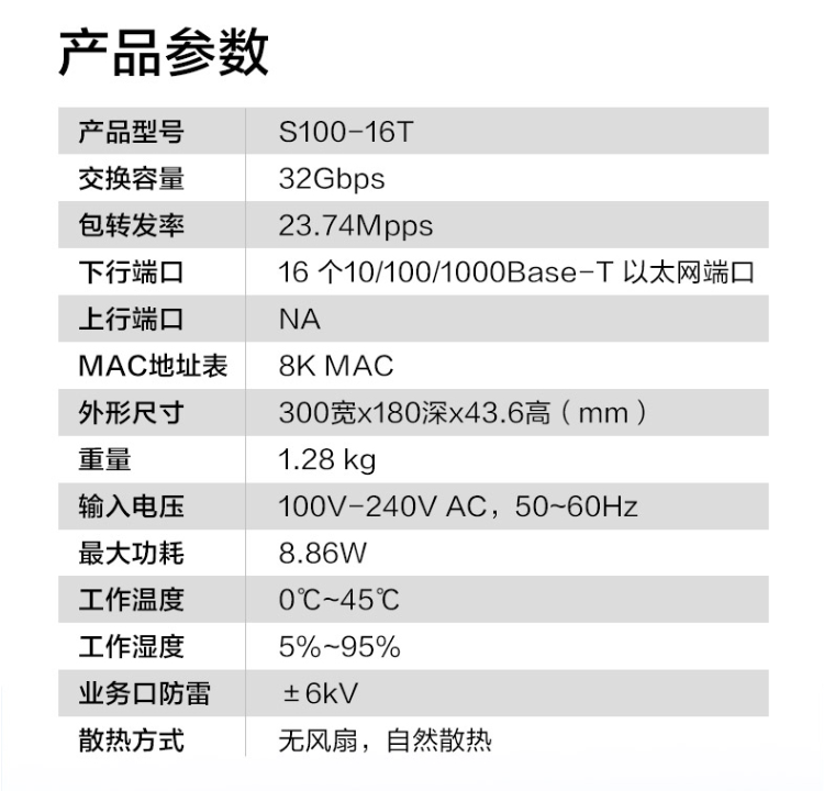 華為 S100-16T 16口千兆交換機